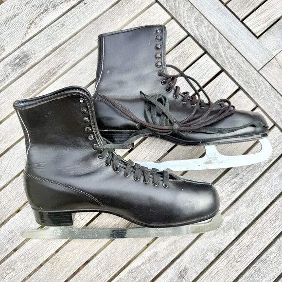 Vintage American Rocket Men's Insulated Black Figure Skates Size 12 Style 556 - Picture 1 of 9